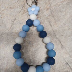 Shades of Blue Flower Keychain